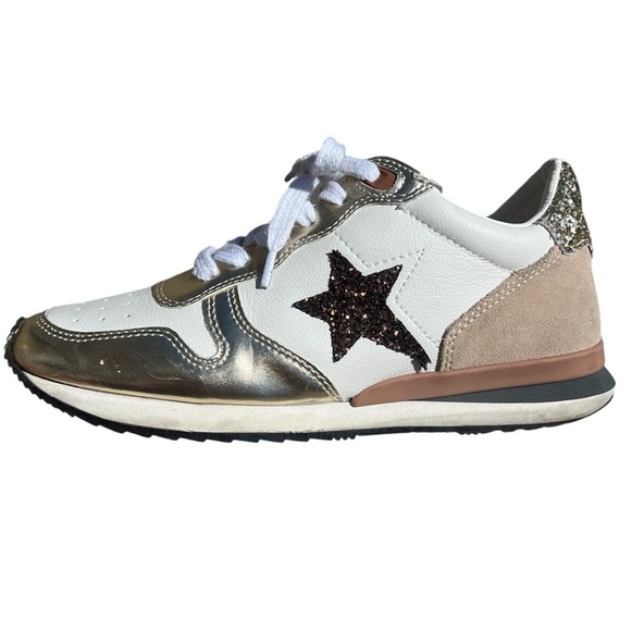 Vintage Havana Rock 1 Metallic and White Glitter Sneakers EUC 7.5 - Picture 2 of 8